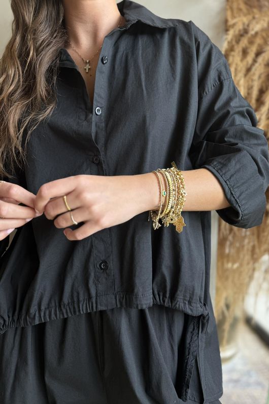 Paloma French Tuck Shirt Black - 